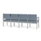 Lesro Lenox Steel 4 Seat Tandem Seating Metal Frame, Silver, RS Rain Song Upholstery LS4103 - alternate 2